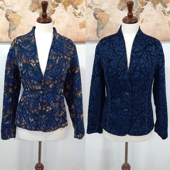 Vintage Jackets & Blazers - Vtg 90s reversible tapestry blazer